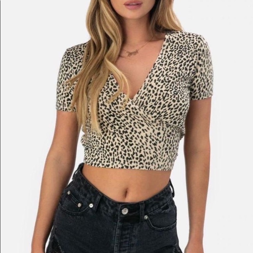 Leopard Wrap Top